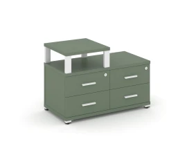 Тумба приставная широкая 4 ящ. с надставкой узкой CN.TSP-002 W 836x420x583 Концепт / Concept images