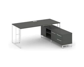 Стол руководителя с опорной тумбой правый 1580x1600x750 Рифт Директ / Rift Direct images