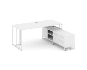 Стол руководителя с опорной тумбой правый 1580x1600x750 Рифт Директ / Rift Direct images
