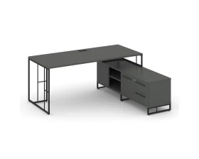 Стол руководителя с опорной тумбой правый 1580x1600x750 Рифт Директ / Rift Direct images