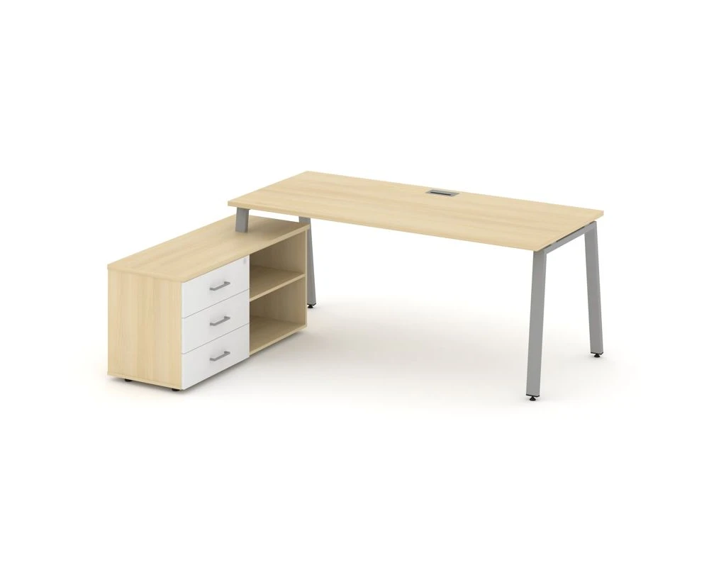Стол письменный с греденцией левой на А-образном каркасе 1580x1480x750 Стайл Проджект Директ / Style Project Direct