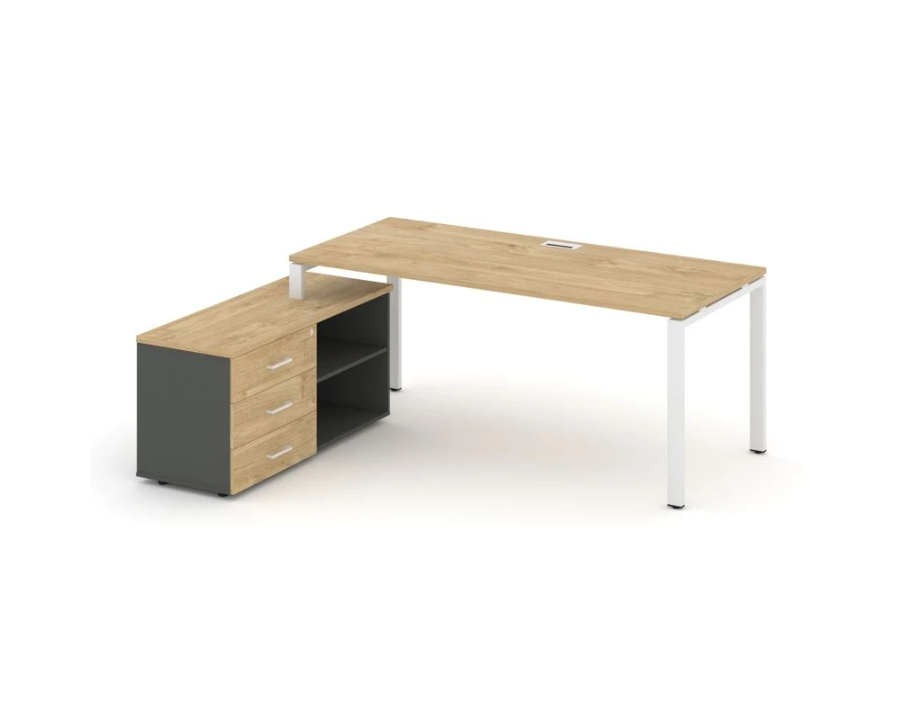 Стол письменный с греденцией левой на П-образном каркасе 1780x1480x750 Стайл Проджект Директ / Style Project Direct