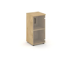 Шкаф низкий узкий правый прозр. стекло 400x400x833 зад. стенка HDF Стайл Проджект / Style Project images