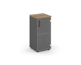 Шкаф низкий узкий правый прозр. стекло 400x400x833 зад. стенка HDF Стайл Проджект / Style Project images