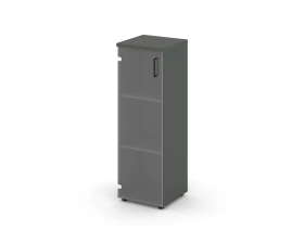 Шкаф средний узкий левый прозр. стекло 400x400x1203 зад. стенка HDF Стайл Проджект / Style Project images