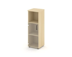 Шкаф средний узкий левый прозр. стекло с нишей 400x400x1203 зад. стенка HDF Стайл Проджект / Style Project images