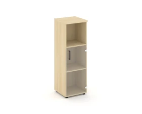 Шкаф средний узкий правый прозр. стекло с нишей 400x400x1203 зад. стенка HDF Стайл Проджект / Style Project images